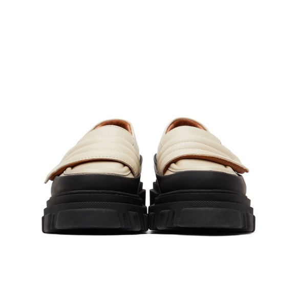 GANNI Off-White Leather Chunky Padded Loafers in Oyster Gray Women’s Size 8.5/39 - Picture 4 of 15
